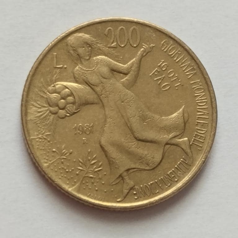 希少1981年 イタリア 200リラ 硬貨 【公式通販】