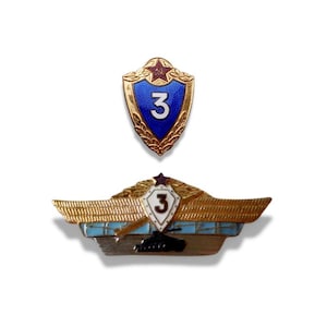 Ein Paar UdSSR 3.Grad Armeeklasse Abzeichen (frühe 1970er Jahre Varianten)