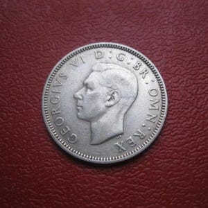 Rare UK 1 Shilling Coin 1937 – King George VI – Original Silver
