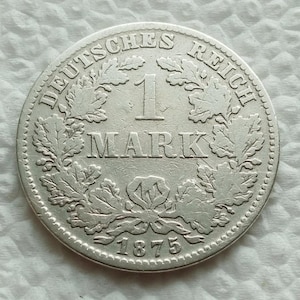 1875 German Empire 1 Mark Silver Coin – Early Imperial Era
