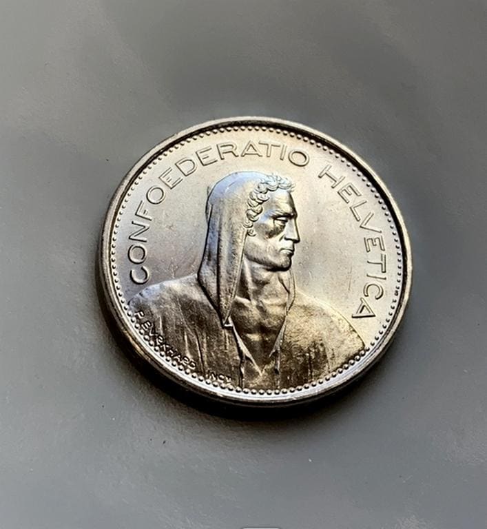 1965 Switzerland 5 Francs Silver Coin – Helvetia Design - Etsy