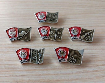 ヴィンテージ ソビエト レーニン ピンバッジ 7個セット、ソ連