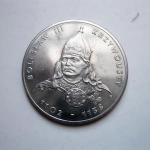 Vintage Poland 50 Zloty Coin, 1982 – Prince Bolesław III Wrymouth, Polish Rulers Series