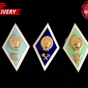 USSR Graduation Badges: Rhombus Set, Humanitarian Technical Agricultural