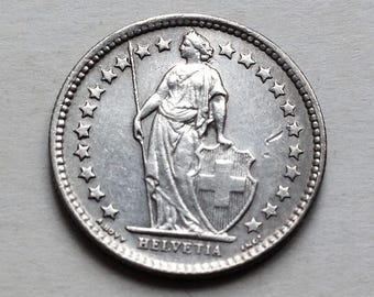 1961年スイス銀貨2フラン - 高級コレクターズアイテム - Etsy 日本