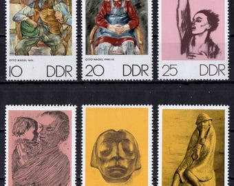 Vintage 1970 East Germany (DDR) Stamps Set - Famous German Artists
