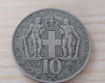 1964ギリシャコンスタンティヌス2世・アンヌマリー王女の結婚30ドラクマ銀貨 銀貨】1964年 ギリシャ コンスタンティノス2世＆アンナ・マリア王妃