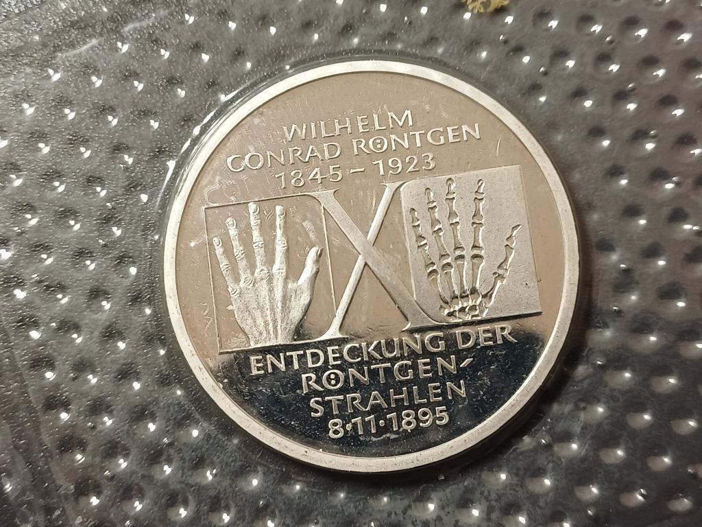 Germany 10 Marks 1995 – Wilhelm Conrad Röntgen Commemorative Silver ...