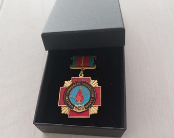 CHERNOBYL LIQUIDATOR Ukrainisch Sowjetunion Atomunfall Kreuzabzeichen Medaille. Liquidator des Atomunfalls von Tschernobyl