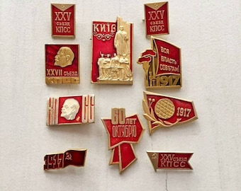 ヴィンテージ ソ連 バッジ セット: 十月革命 & ソ連共産党 - Etsy 日本