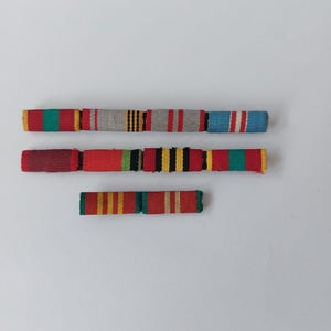 Vintage Soviet WWII Veteran Ribbon Bar, USSR Medals, 1970s