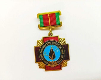 Médaille Originale Rare Tchernobyl 1997 Ukraine Slavutich - Pièce De Collection Historique