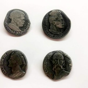 Ukrainian atamans, Cossacks. Commanders and leaders of the Ukrainian Cossacks. Set of 5 Badges with a pin for fastening to fabric.