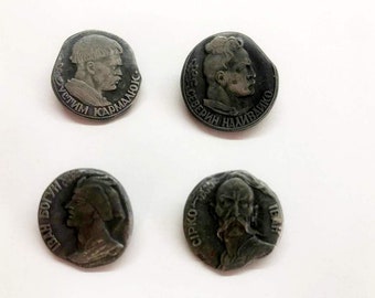 Ukrainian atamans, Cossacks. Commanders and leaders of the Ukrainian Cossacks. Set of 5 Badges with a pin for fastening to fabric.