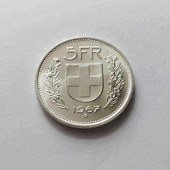 1967 Switzerland 5 Francs Silver Coin – Helvetia Design - Etsy