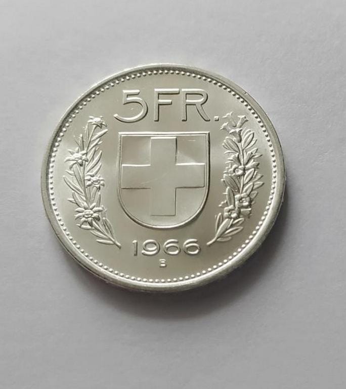 S*）様 スイス 5フラン　銀貨 1966年 1967年 2枚セット sv835 1966年 スイス 5フラン銀貨 – ヘルベティアデザイン - Etsy 日本