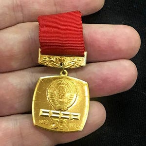 Rare USSR Badge: "Fiftieth Anniversary of the Union of the SSR" (Limited Edition)