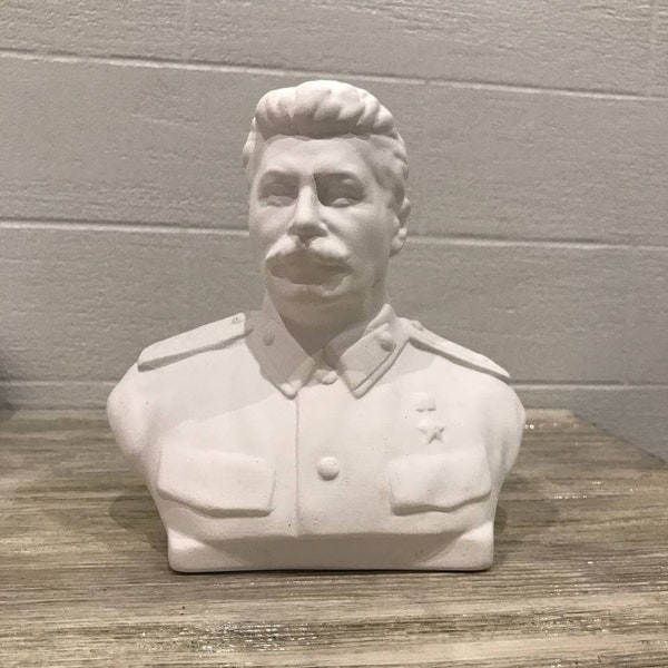 Bust of Joseph Stalin. Handmade . Sculptural plaster. Uncle Joe. Figurine, statue. Generalissimo. Tyrant. President of the USSR