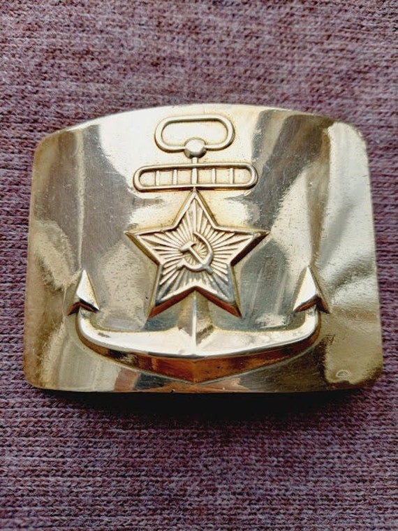 Brass Buckle for a Sailor Belt of the USSR Navy With an Anchor and a Star  With a Sickle and a Hammer, Buckle of the USSR, Belt Buckle -  Canada