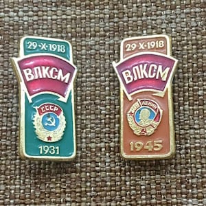 Party Congress Chronicles - Set of Two Vintage USSR CPSU Badges