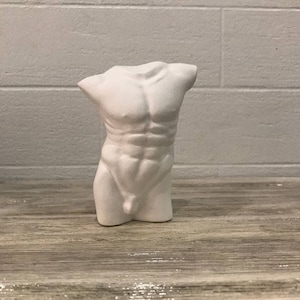Handmade Plaster Male Torso Statue: Art Home Decor