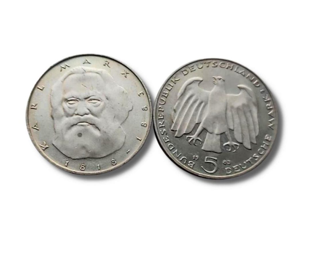 ドイツ、西ドイツ、5マルク 1983年 - カール・マルクス生誕200周年記念