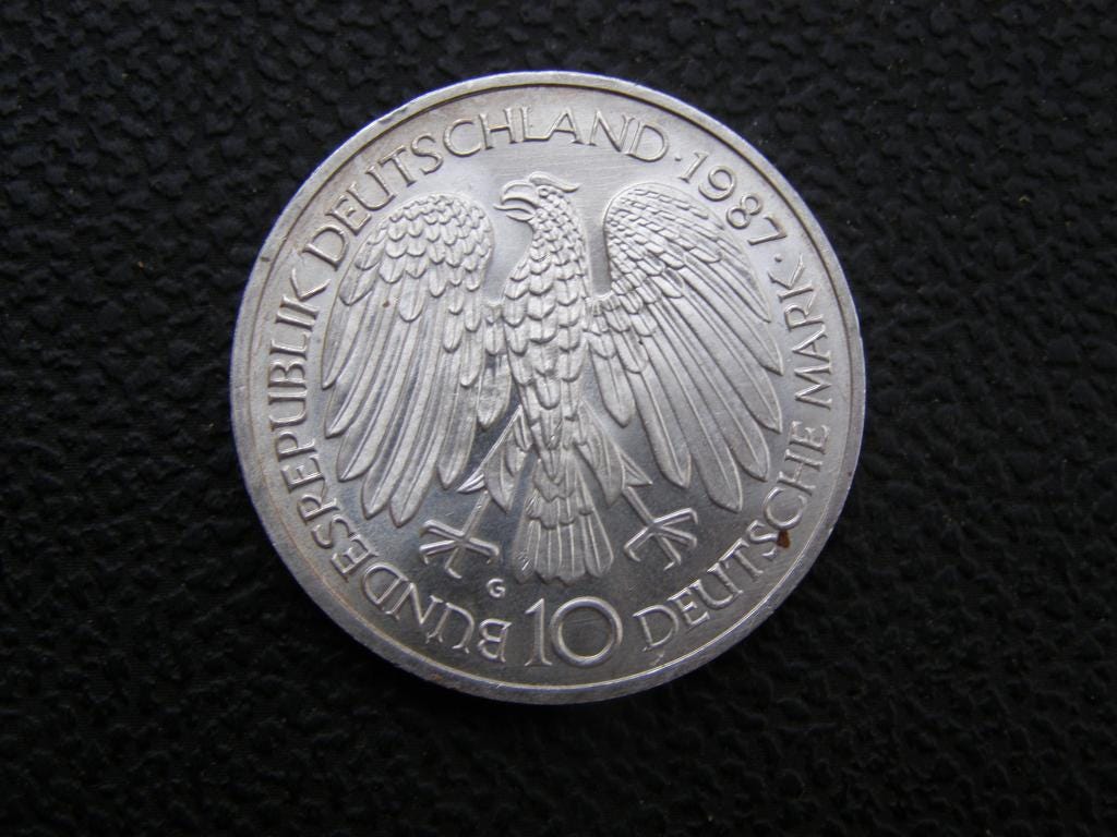 1987年 ドイツ連邦共和国 10マルク銀貨 – ローマ条約30周年記念 - Etsy