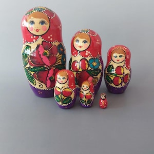 ヴィンテージ ソビエト マトリョーシカ 木製 ロシア 置物