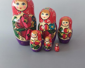 レトロ　ロシア　木製　人形 ヴィンテージ ソビエト マトリョーシカ 木製 ロシア 置物