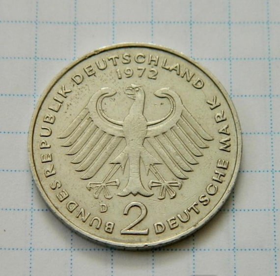 1972年ドイツ2マルク硬貨 – ドイツ連邦共和国、ルートヴィヒ 1972年ドイツ2マルク硬貨 – ドイツ連邦共和国、ルートヴィヒ