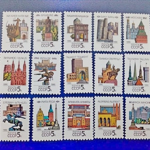 USSR Stamps, 1990: Capitals of the USSR and 15 Union Republics, Series