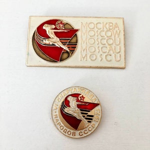 Spartakiade of the Peoples of the USSR - Moscow 1960s Commemorative Badges Set