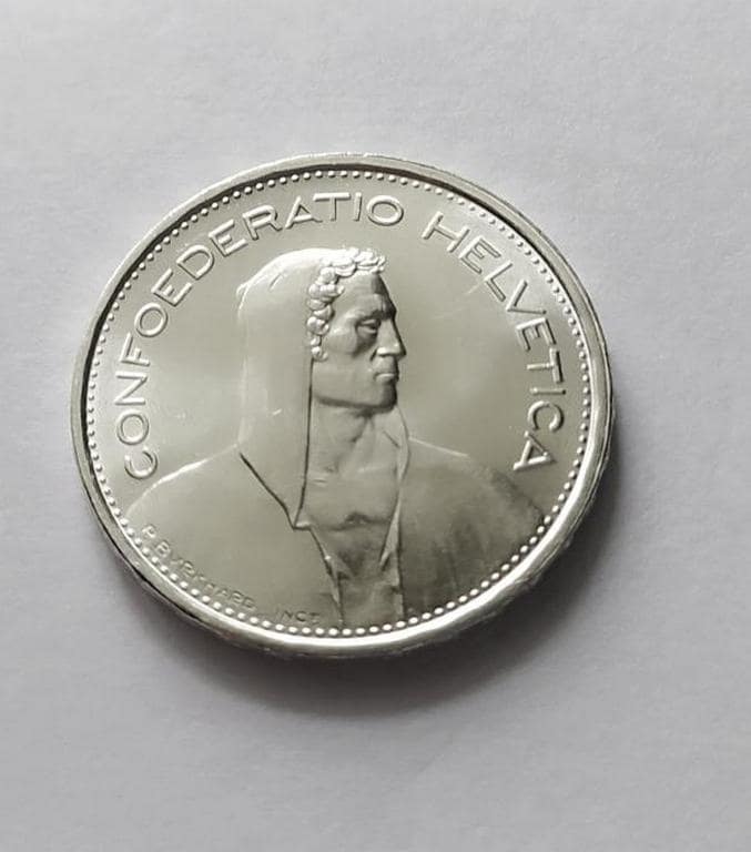 [希少]スイスのヘルベティア銀貨 1966年 スイス 5フラン銀貨 – ヘルベティアデザイン - Etsy 日本