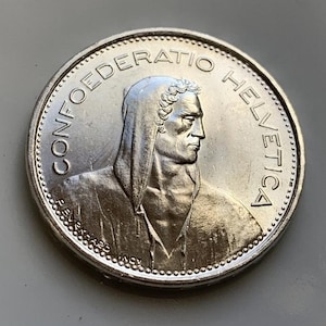 2331.　美品　銀貨　1957年　スイス 旧貨幣 ヘルヴェティア　コイン 2331. 美品 銀貨 1957年 スイス 旧貨幣 ヘルヴェティア コイン