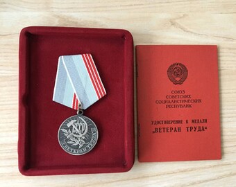 Ancien Combattant Rare D'insigne De Médaille De L'URSS De Soviétique