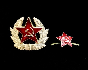 Coccarda pilota vintage dell'URSS con falce e martello