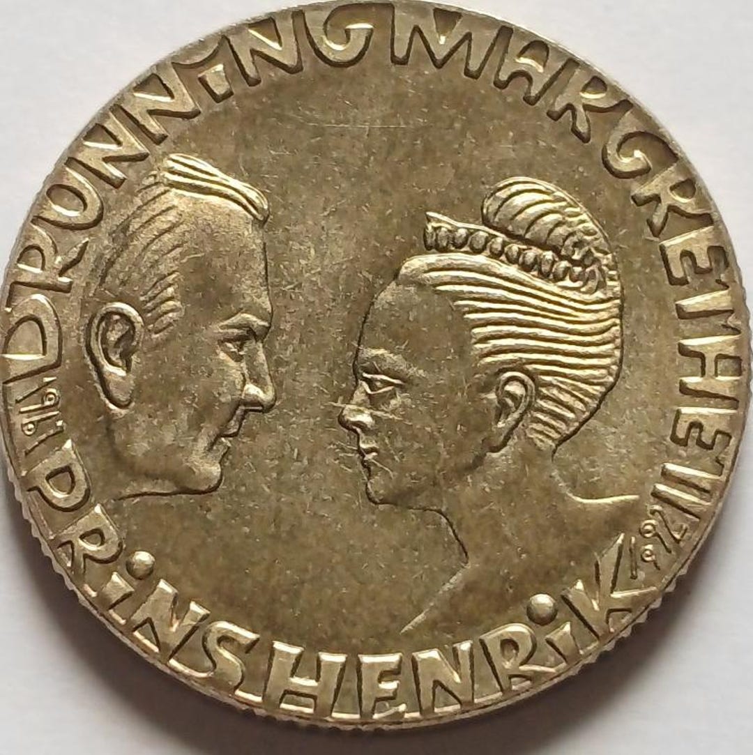 ヴィンテージ デンマーク 20 クローネ コイン - マルグレーテ 2 世女王