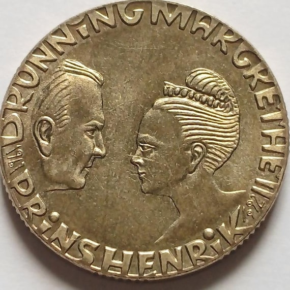 ヴィンテージ デンマーク 20 クローネ コイン - マルグレーテ 2 世女王