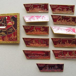 Set of USSR Badges – "Ships of the Revolution" Commemorative Series