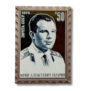 Vintage USSR Badge Dedicated to Yuri Gagarin - First Cosmonaut in Space