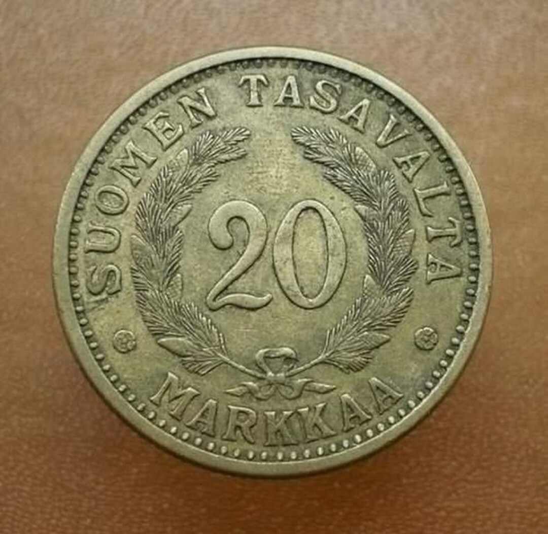 Vintage Finland 20 Markkaa Coin 1939 Bronze , Nordic Collectible Old ...