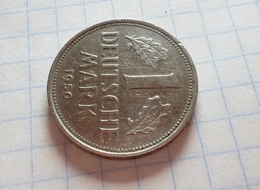 Vintage 1950 1 Mark Coin (G Mint Mark), Germany - Karlsruhe - Etsy