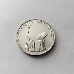 1983 Vatican Silver 1000 Lire Coin: Pope John Paul II, Holy Year