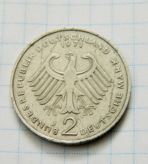 1971年ドイツ2マルク硬貨 – ドイツ連邦共和国、ルートヴィヒ