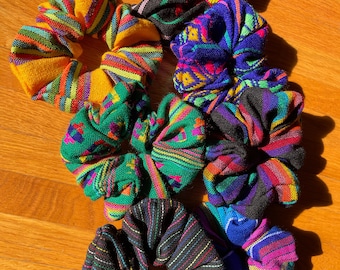 Mexikanische scrunchies, Jumbo Scrunchies, Cambaya Stoff Scrunchie, Mexikanischer Stoff Scrunchie, Mexikanischer Scrunchie, Sarape Scrunchies