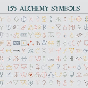 135 Alchemy Symbols 405 pngs included Black White Terracotta color theme sets and vectors Adobe Illustrator Ai File EPS file image 5