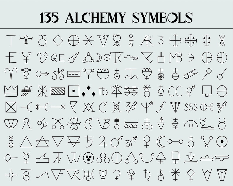 135 Alchemy Symbols 405 pngs included Black White Terracotta color theme sets and vectors Adobe Illustrator Ai File EPS file image 3