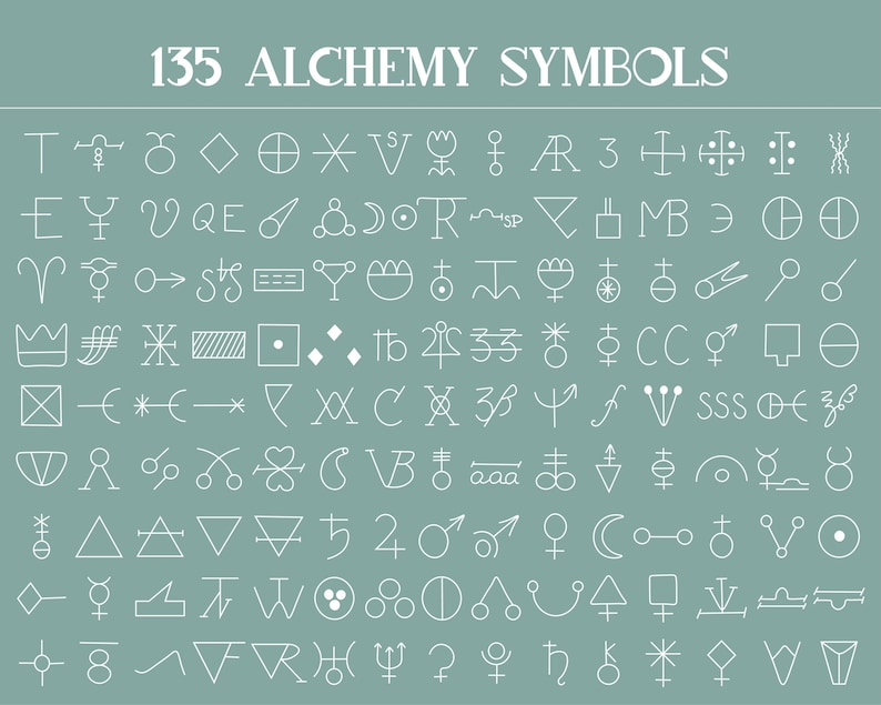 135 Alchemy Symbols 405 pngs included Black White Terracotta color theme sets and vectors Adobe Illustrator Ai File EPS file image 4
