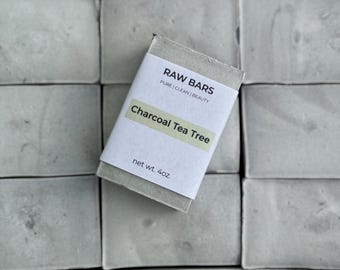 Jabón en barra de árbol de té y carbón