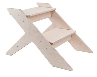 Multi-Purpose Wooden Step Stool - Ideal for Toddlers, Kids & Adults in Kitchens and Bathrooms